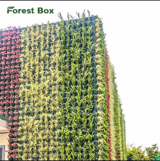 壁人工芝 UV 保護屋外庭緑植物パネル垂直ガーデンプランター